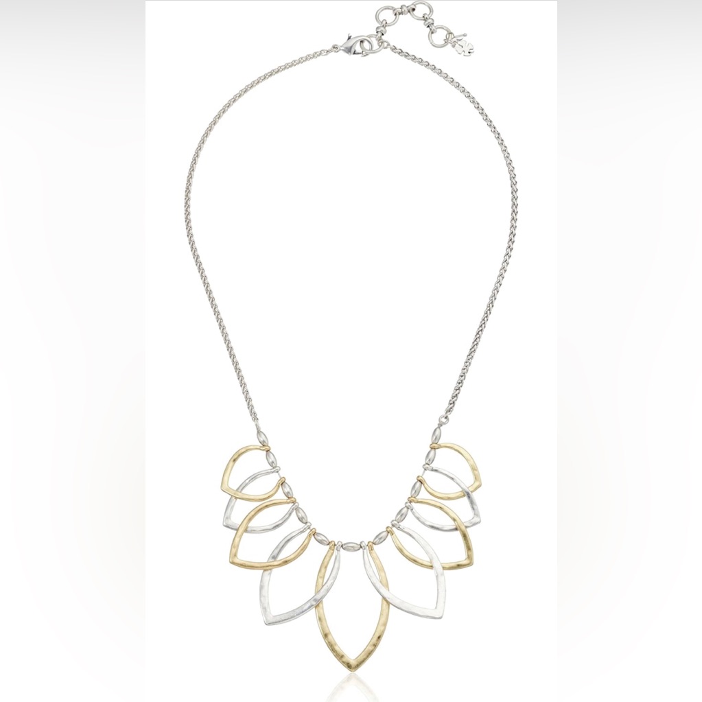 Nwt Twotone Petal Statement Necklace Nwt Twotone Petal Statement Necklace